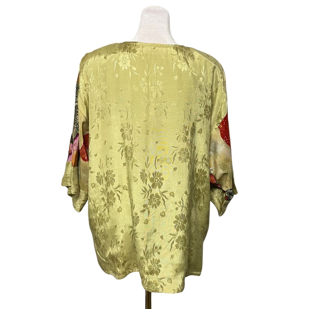 Vintage Sterling Styles Silk Mixed Media Kimono Jacket Frog Closure - Picture 5 of 7